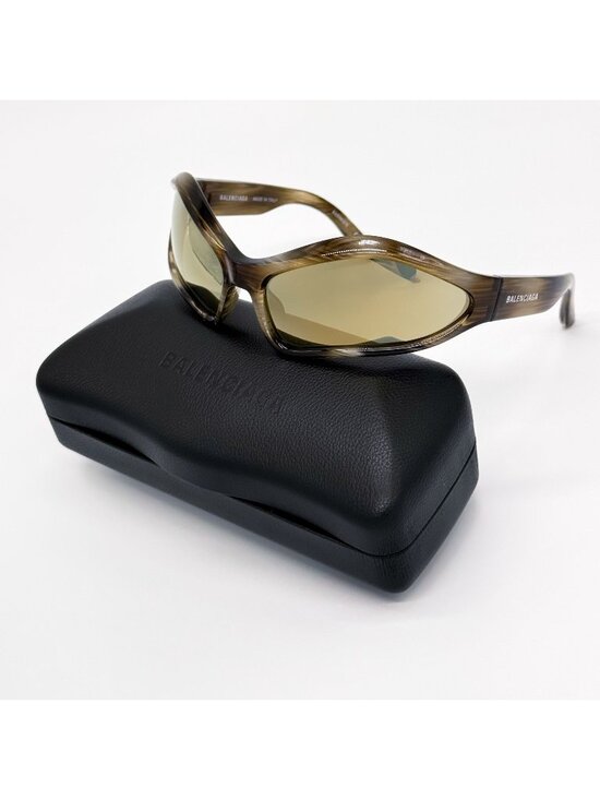 NEW BALENCIAGA BB0314S 003 SUNGLASSES HAVANA/BRONZE GEOMETRIC UNISEX EYEWEAR main image 7
